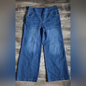 Wide-Leg Blue Jeans